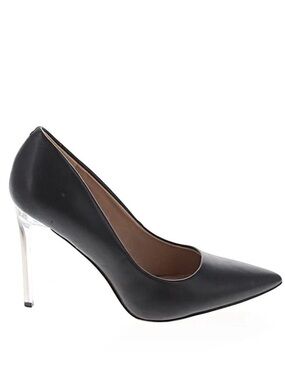 Mix No. 6 Black Pointed Toe Pump with Clear Stiletto Heel